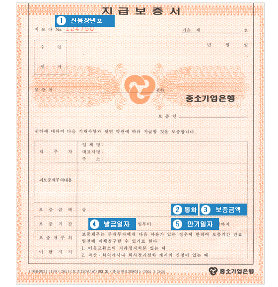 지급보증서 양식 샘플 